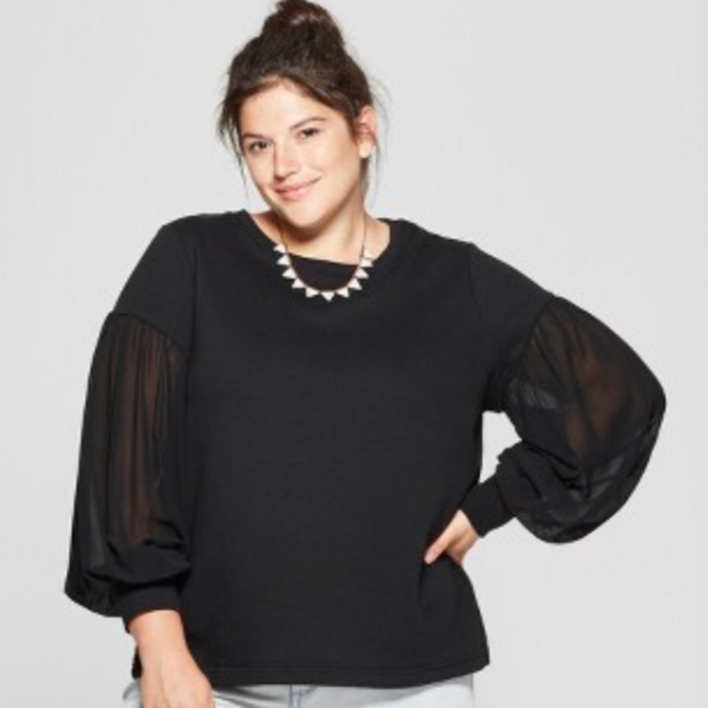 Ava & Viv Chiffon Long Sleeve Top
